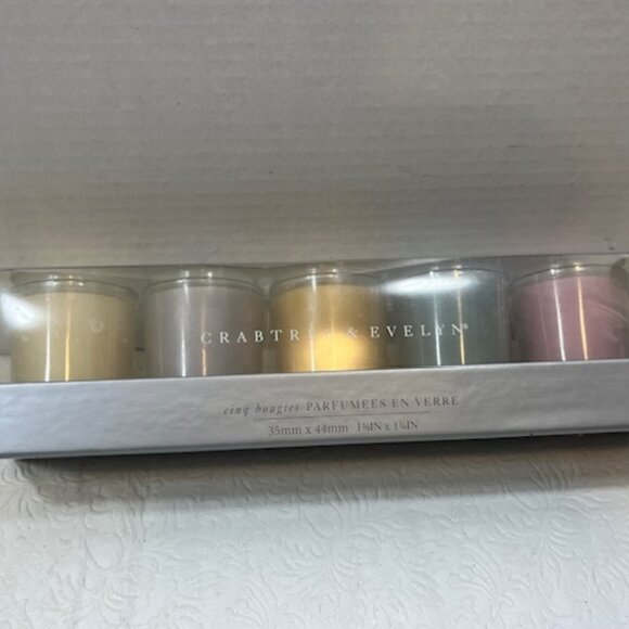 Crabtree & Evelyn Five (5) Fragranced Votives in Glass Candles 1.35"x1.75" NEW - Picture 8 of 14